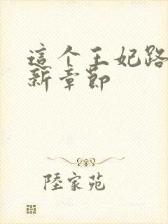 这个王妃路子野新章节