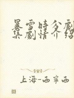 暴雪时分剧情分集剧情介绍