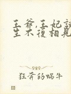 王爷,王妃说此生不复相见大结局