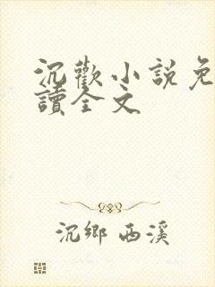 沉欢小说免费阅读全文封面