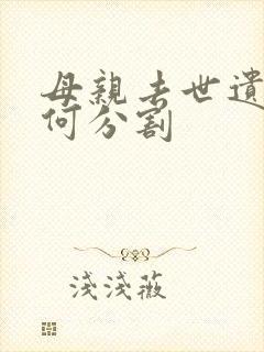 母亲去世遗产如何分割封面