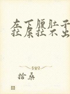 左下腹肚子疼想拉屎拉不出来怎么回事