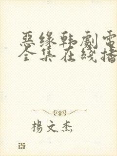 恶缘韩剧电视剧全集在线播放免费观看封面