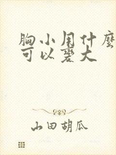 胸小用什么办法可以变大