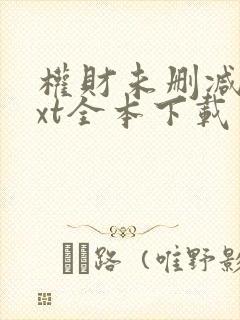 权财未删减版txt全本下载