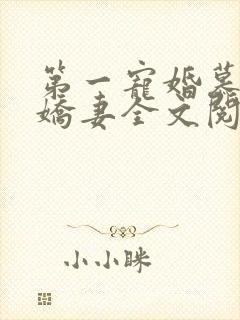 第一宠婚慕少的娇妻全文阅读