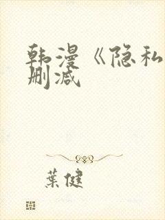 韩漫《隐私》无删减