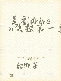 美剧driven失控第一季封面
