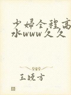 少妇全程高潮喷水www久久