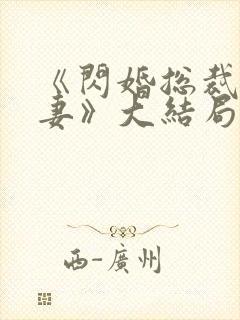 《闪婚总裁契约妻》大结局封面