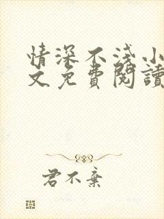 情深不浅小说全文免费阅读