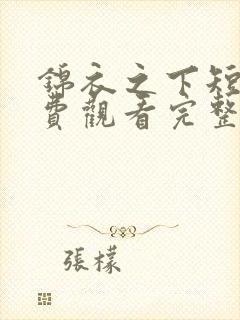 锦衣之下短剧免费观看完整版高清封面