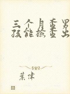 三个月查男孩女孩能检查出来吗