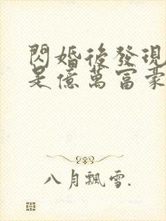 闪婚后发现老公是亿万富豪小说txt