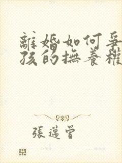 离婚如何争取小孩的抚养权封面