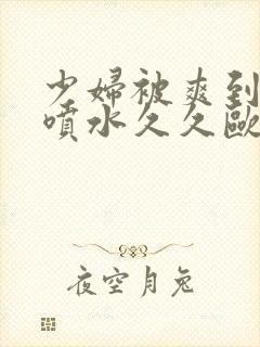 少妇被爽到高潮喷水久久欧美精品