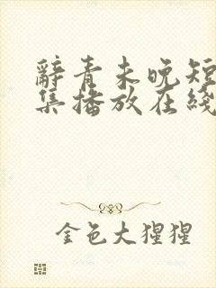 辞青未晚短剧全集播放在线观看