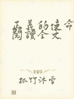 正义的使命免费阅读全文