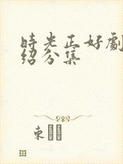 时光正好剧情介绍分集封面