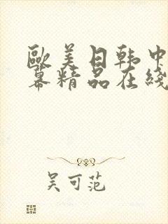 欧美日韩中文字幕精品在线