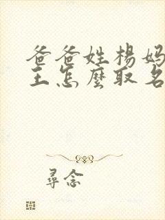 爸爸姓杨妈妈姓王怎么取名封面