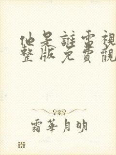 他是谁电视剧完整版免费观看高清