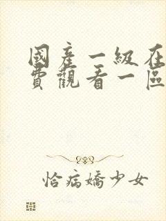 国产一级在线免费观看一区