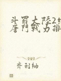 斗罗大陆2绝世唐门战力排名