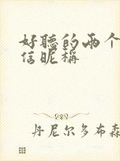 好听的两个字微信昵称