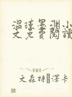 温瑾墨渊小说全文免费阅读最新章节