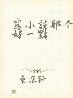 写小说那个软件好一点