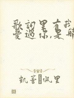 歌词里有我曾经爱过你,是哪首歌曲