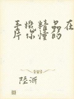 手机精品在线看片你懂的