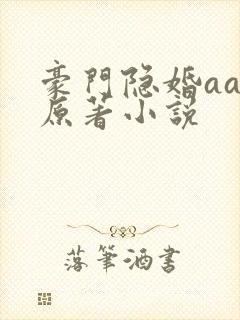豪门隐婚aa制原著小说