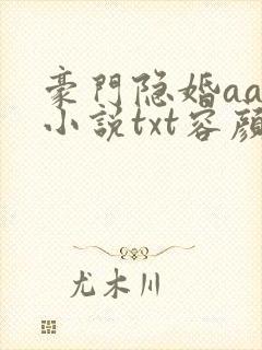 豪门隐婚aa制小说txt容颜