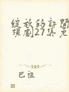 绽放的许开心电视剧27集免费观看