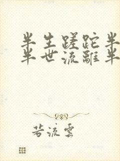 半生蹉跎半生梦半世流离半世缘封面