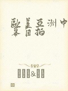 欧美亚洲中文字幕自拍