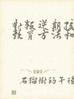 对叛逆期孩子的教育方法和沟通