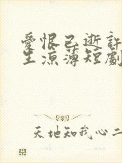 爱恨已逝许我半生凉薄短剧免费观看全集