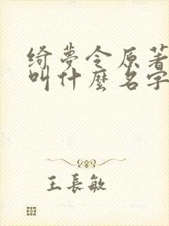 绮梦令原著小说叫什么名字