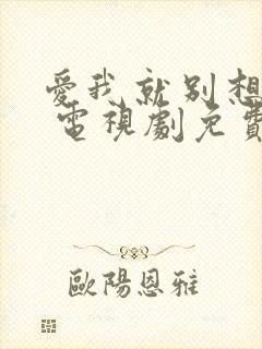 爱我就别想太多 电视剧免费在线观看封面