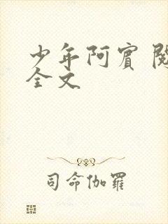 少年阿宾 阅读全文