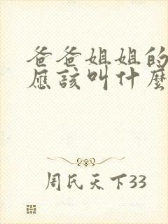 爸爸姐姐的儿子应该叫什么封面