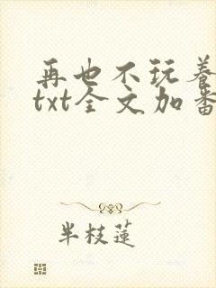 再也不玩养成了txt全文加番外封面