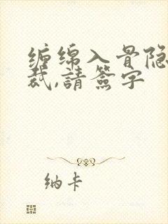 缠绵入骨隐婚总裁,请签字封面