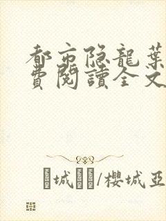 都市隐龙叶辰免费阅读全文无广告