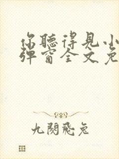 你听得见小说无弹窗全文免费阅读封面