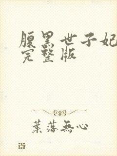 腹黑世子妃日常完整版