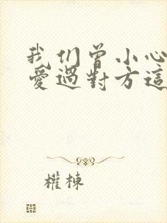 我们曾小心翼翼爱过对方这是什么歌封面